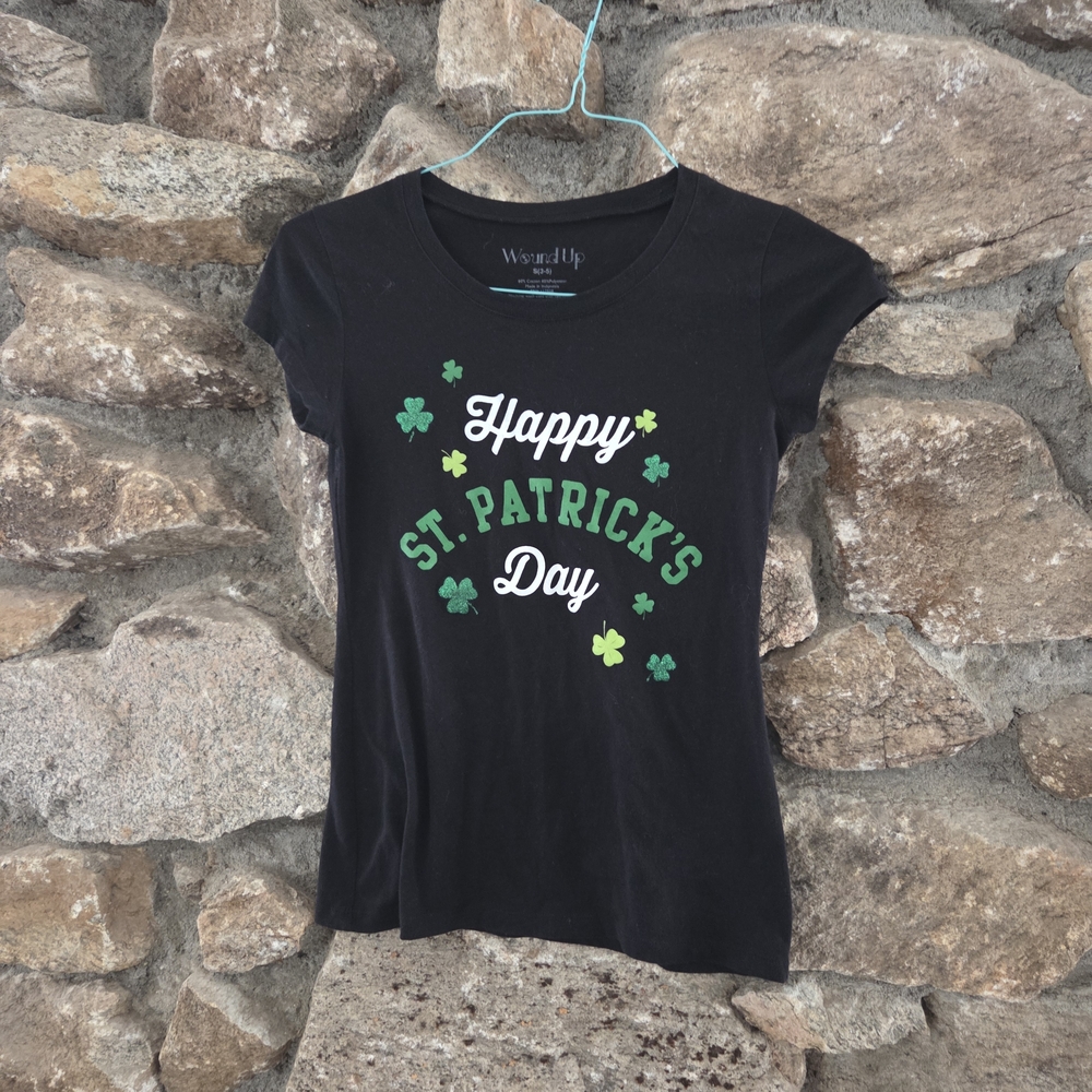 Wound Up Black and Green St. Patrick's Day Jouners Tee